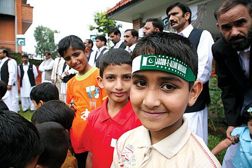 FACE OF HOPE: A child wears a headband proclaiming 'freedom' to mark the Pakistan's independence day on 14 August at the Pakistani embassy in Maharajgunj.