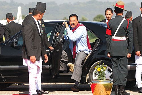 ENCORE: Sri Lankan President Mahinda Rajapaksa arrives in Tribhuvan International Airport on Thursday to complete an earlier visit cut short when Sri Lankan cricket players were targeted by terrorist attacks in Pakistan.