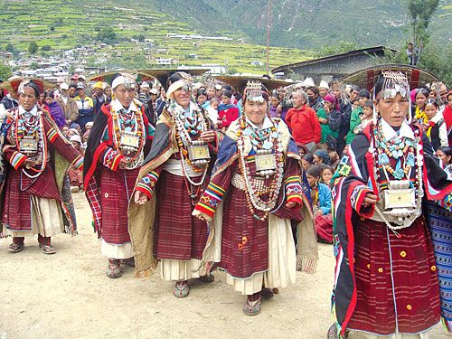 Humli Buddhists doing a Thaikur dance