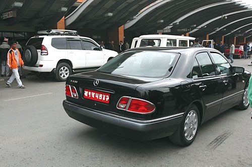 YOU STOLE MY SPOT: Prachanda and Paras' cars side by side at Tribhuvan International Aiport before their flights to Singapore on Tuesday.
