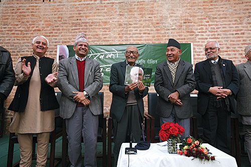 SEEING IS BELIEVING: Writer Kanak Mani Dixit at the launch of his book Dekheko Muluk at Patan's Yala Maya Kendra on Sunday.