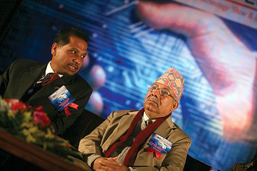 WHIZ KID: Prime Minister Madhav Kumar Nepal presides over the inaugural ceremony of CAN Info-tech 2010 at Bhrikuti Mandap on Wednesday.