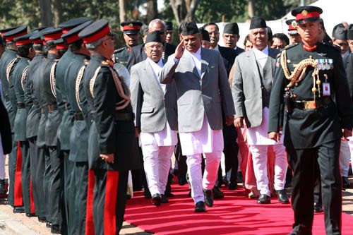 President Ram Baran Yadav departs on his first official visit, to India, on Monday. Vice President Parmananda Jha was sworn into office again a week ago, allowing him to assume the duties of head of state during Yadav's absence.