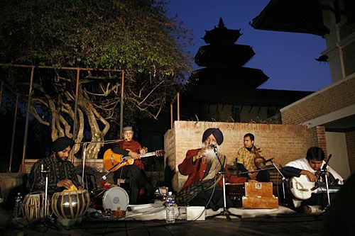 VIRTUOSO: Renowned musician Madan Gopal Singh performs at Patan Museum on Tuesday after journalist Kanak Mani Dixit was presented Prince Claus Award for outstanding contribution to public debate.