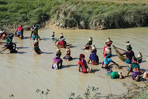 EMPOWERMENT? Majhi women in Taulihawa marked the 100th International Women's Day on Monday doing what they usually do - fishing.