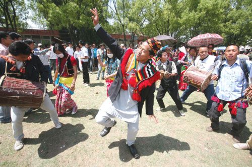 HAPPY FEET: Celebrating diversity during the inauguration ceremony of the 7th National Congress of Indigenous People in Bhrikuti Mandap on Saturday.