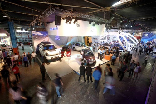 Visitors at the 10th edition of the Nepal Automobile Dealer’s Association (NADA) Auto Show 2014 in Bhrikuti Mandap on Monday.