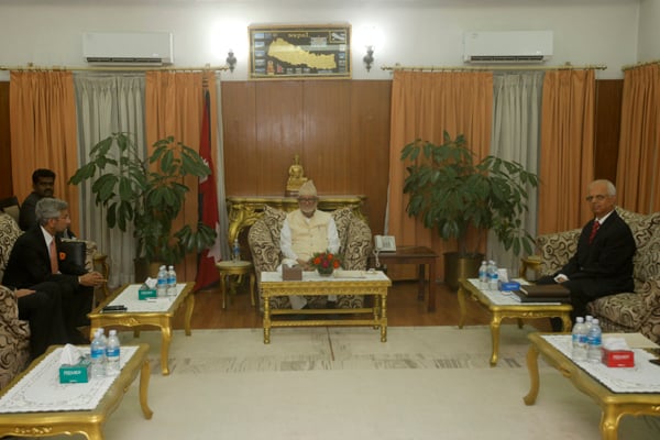 Indian Foreign Secretary S Jaishankar met with Prime Minister Sushil Koirala as Indian Prime Minister Narendra Modi's special envoy in Kathmandu on Friday.