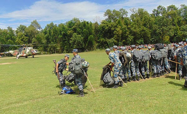 As violent protests for an integrated Karnali province continued for the second consecutive day on Tuesday, a team of 120 APF personnel was sent to Jumla by an army helicopter to prevent the situation from spiraling out of control