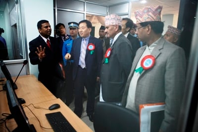 HIGH IT: Korean ambassador to Nepal Kim Ill Doo (centre) and Labour Minister Hari Prashad Neupane (next) inagurate a Computer Based Language Test hall in Lalitpur on Wednesday.