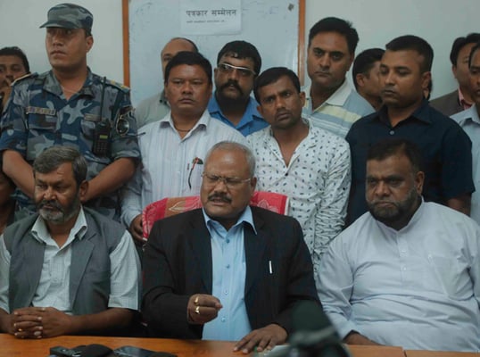 As NC, UML and UCPN (M) agreed on seven-province federalism model on Friday, MJF (D) Chair Bijay Kumar Gachhadar disassociated himself from the four-party alliance and called a press meet where he vowed to fight for a Tharuhat province.