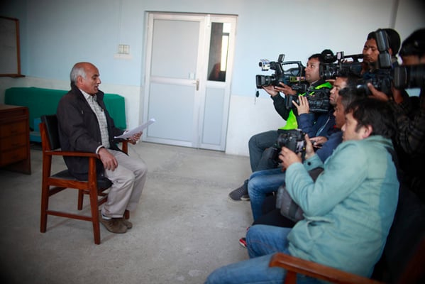 Govinda KC announces his tenth hunger strike at Maharajgunj on Sunday. KC has been leading a campaign to reform Nepal's medical education sector.
