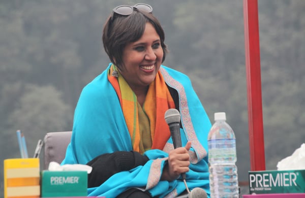 Indian journalist Barkha Dutt at the Nepal Literature Festival in Pokhara on Sunday.