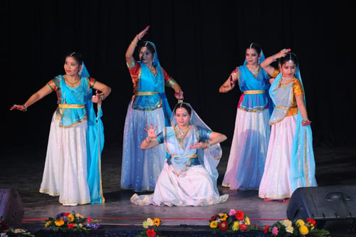 Acclaimed Kathak dancer Moumala Nayak and troupe perform at a program to mark the 66th Republic Day of India at Nepal Army Officers' Club on Sunday.