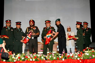 WE DID IT TOGETHER: Nepal Army chief Gaurav Shumsher Rana and his Indian counterpart General Bikram Singh during a ceremony at Army officer club on Monday.