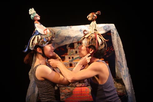 ART ATTACK: Japanese puppet artists perform at Theatre Village at Lajimpat on Wednesday.