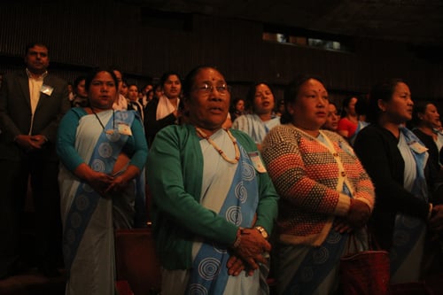 Female Community Health Volunteers (FCHVs) attend a program organised in Kathmandu on Tuesday to mark World Tuberculosis Day-2015.