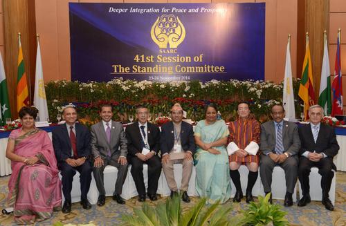 The South Asian Association for Regional Cooperation (SAARC) Programming Committee with the Secretary General at the 41st Session of the Standing Committee on Sunday at Hotel Soaltee.