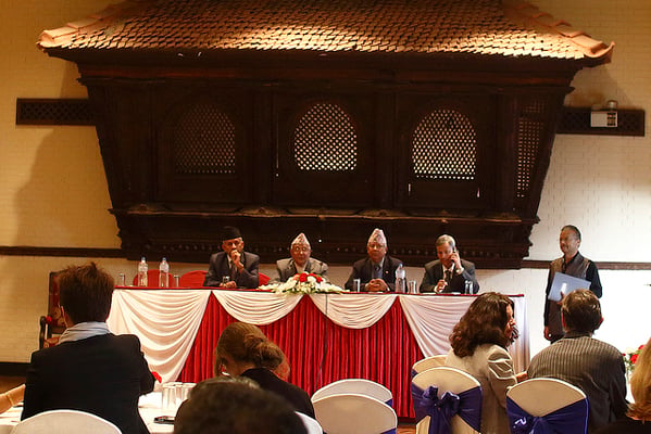UML leaders brief International Community in Kathmandu on Thursday about the Saptari incident. UML's East-West campaign was called off for three days after four people were killed in a clash between police and Madhesi protesters in Saptari on Monday.