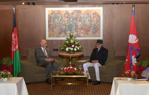 President of Afghanistan Ashraf Ghani meets with Prime Minister Sushil Koirala during a bilateral meeting on Tuesday.