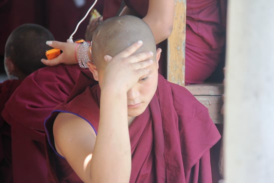 Monks without official papers were stopped by the police at Kakarvitta on Tuesday. They were traveling to India after the earthquake destroyed their monastery.