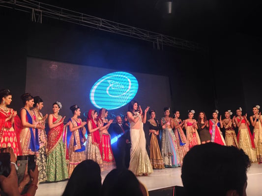 Former Miss Universe Sushmita Sen walks the ramp during the Classic Diamond Jewellery Fashion Show at Hotel Annapurna on Saturday.