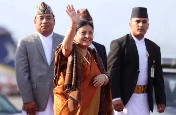 President Bidya Bhandari leaves for Switzerland to attend the Global Employment Summit on Tuesday.