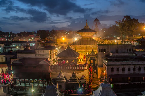 Devotees line up at the Pashupatinath temple on the occasion of Teej on Thursday.