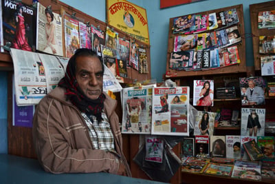 CASUAL READ: 'Chacha', who runs this book stall at Nepalganj Airport says sales are rare but he has no choice but to open shop each day.