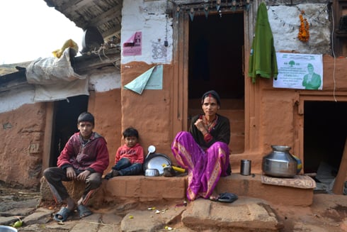 WATER PLEASE: Saraswati Nath (right) lives near the historic Ajaymeru fort in Dadeldhura and will vote for whoever guarantees to bring piped water to her house.