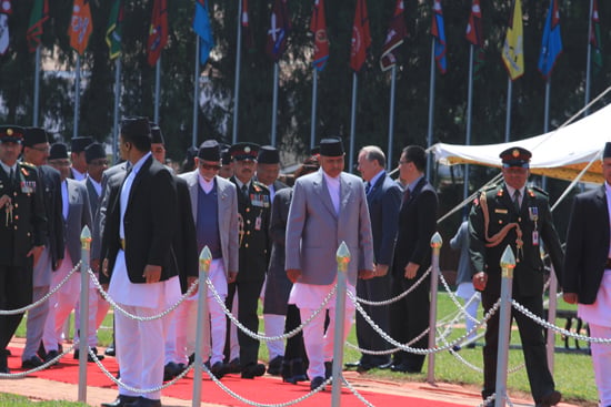 President Ram Baran Yadav arrives at the Tribhuvan International Airport on Wednesday after a week-long visit to China.