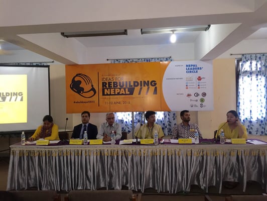 Panelists at the 'Ideas for Rebuilding Nepal' programme organised at Nepal Administrative Staff College on Thursday.