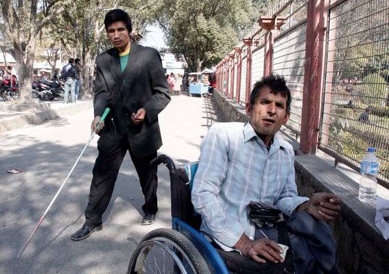 FOR EQUALITY: Participants arrive at Bhrikuti Mandap on Tuesday to mark the International Day for People with Disabilities.
