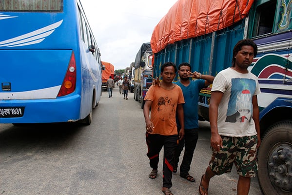 A flood-damaged bridge over the Ratu Khola in Dhanusa caused a massive traffic jam on the East-West Highway several kilometers long on Saturday.