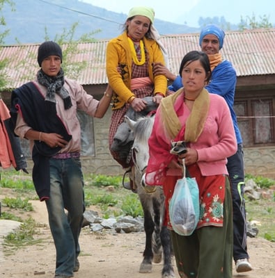 FAST RIDE: A woman being rushed to the district hospital in Humla on Thursday.