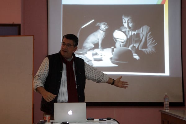 International award winning photographer Ashraf Talaat from Egypt shares his experience with Nepali photographers during an event at Nepal Tourism Board on Sunday.