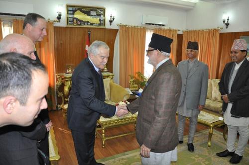 Israeli Minister for Agriculture and Rural Development Yair Shamir meets with Prime Minister Sushil Koirala on a two day official visit on Friday.