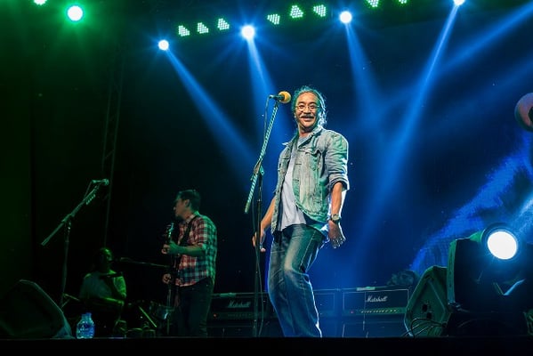 Amrit Gurung, lead singer of the Nepali folk rock band Nepathya, performs in Butwal. The proceeds from the concert will go to Abhiyan Nepal Child Home.