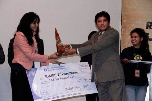 CURTAIN CLOSE: Winners awarded during the closing ceremony of the Kathmandu International Mountain Film Festival (KIMFF) 2013 on Sunday.