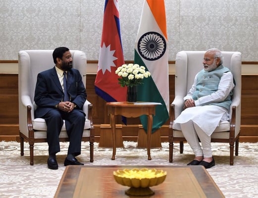Deputy Prime Minister and Home Minister Bimalendira Nidhi with Indian Prime Minister Narendra Modi in New Delhi on Friday where India is said to have expressed support for elections.
