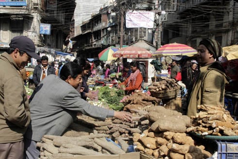 TIME FOR TRADITION: Shopping spree for Maghe Sangkranti on Monday.