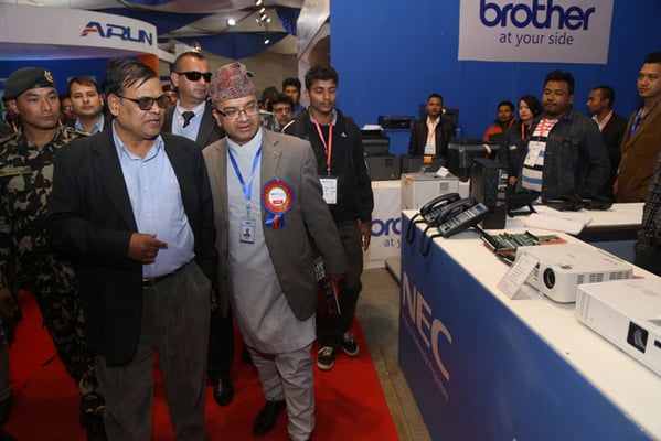 Deputy Prime Minister and Finance Minister Krishna Bahadur Mahara visits the six-day CAN Info-Tech 2017 that kicked off in Kathmandu on Thursday.