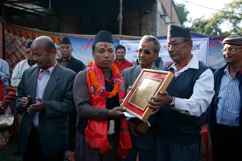 The 11th National Jyapu Day coordination handover ceremony organised by the Jyapu Culture Development Trust at Teku on Sunday.