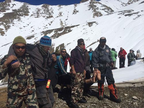 Nepal Army continue their rescue operation in Thorangpass at Mustang on Friday. They have rescued 39 and recovered 2 bodies.