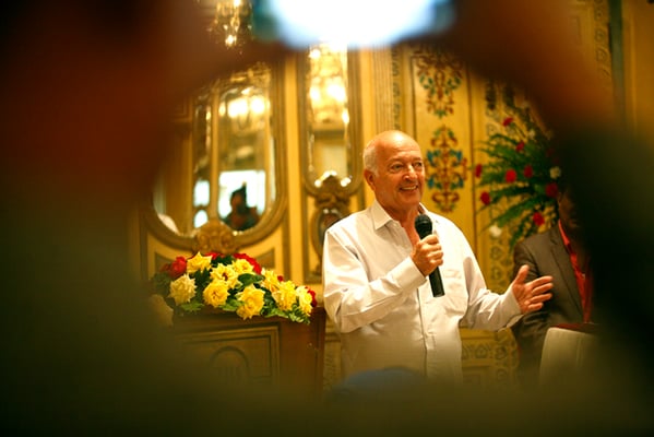 Israeli film director Dan Wolman during the press meet for the 10th Israeli Film Festival in Kathmandu on Monday. The two-day long festival starts on 23 June at Russian Culture Centre.