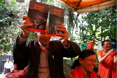 HOME GROUND: Writer Satya Mohan Joshi launches a book 'Kathmandu: Then and Now' at Kimdol on Saturday.