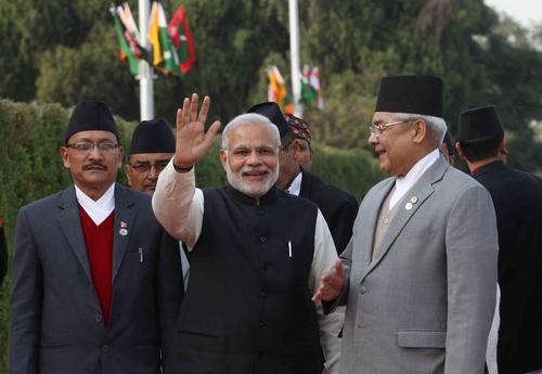 Prime Minister of India Narendra Modi arrives for the 18th SAARC Summit at Hotel Soaltee on Tuesday.