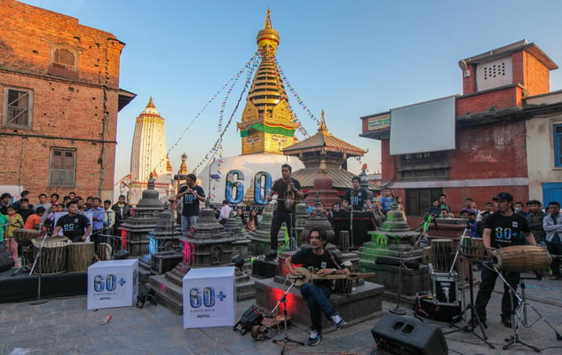 ROCK ON: Kutumba performing as part of Earth Hour celebrations at the Swayambunath Stupa on Saturday.