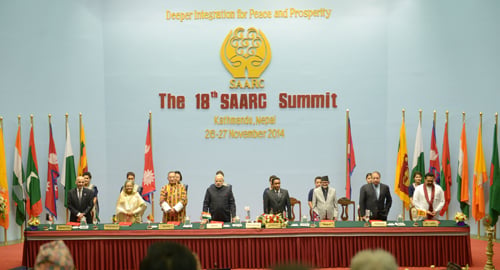 South Asian leaders at the inaugural session of the 18th SAARC Summit at City Hall on Wednesday.