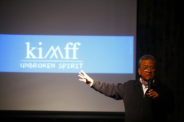Chairman of Kathmandu International Mountain Film Festival (KIMFF) Basanta Thapa at a press meet to announce the opening of the festival from 10 December at Lazimpat on Tuesday.The festival will run from 10-14 December.